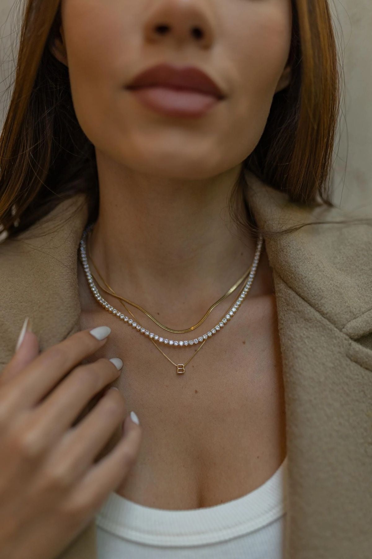 Üçlü italyan zincir ,harfli kolye ve 2 mm su yolu döküm kolye