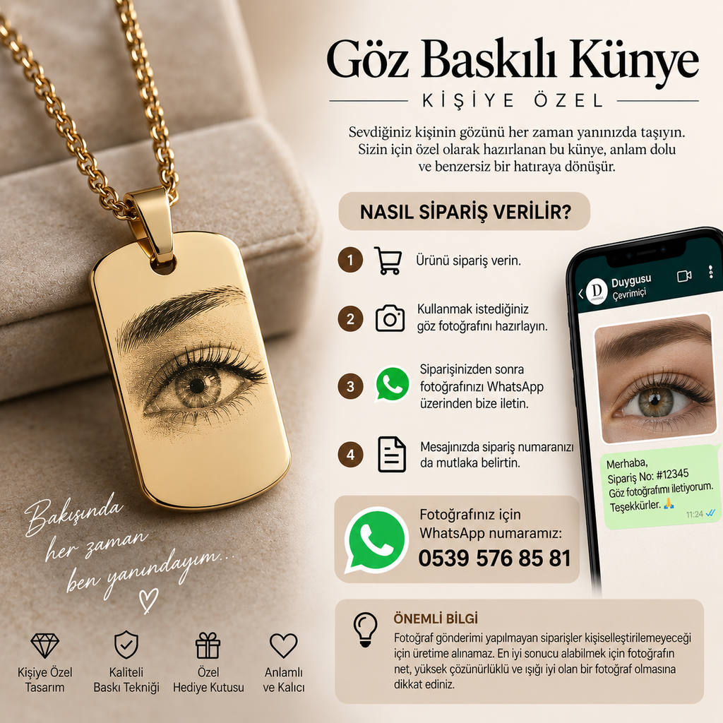 Kişiye özel fotoğraf baskılı kolye